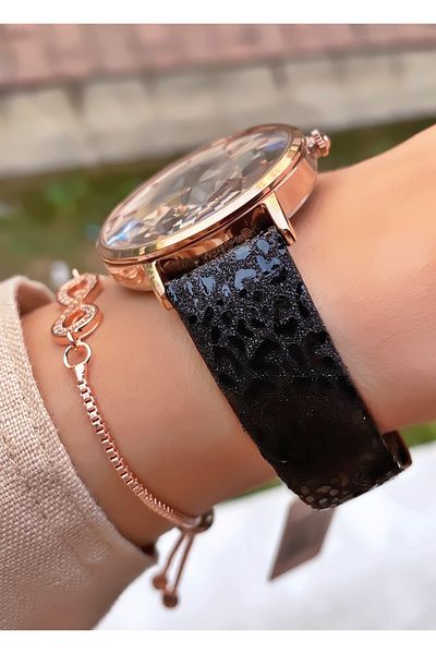Daniel Klein Brand Rose Black Color Women's Wristwatch - Bracelet Gift