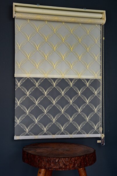 HLMSTOR Çift Mekanizmalı Tül Stor Perde Tül-01 Özel Üretim,alüminyum Kasalı