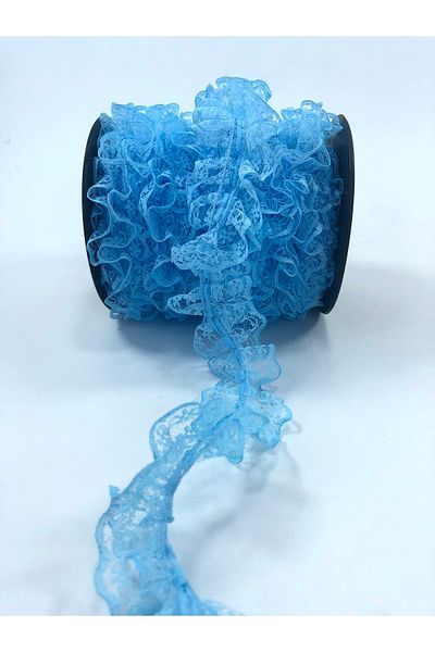 Hobigram 10 Meters Decoration Ruffle Color Baby Blue Double Sided Ruffle Edge – Decorative Ribbon, Stylish Design – D