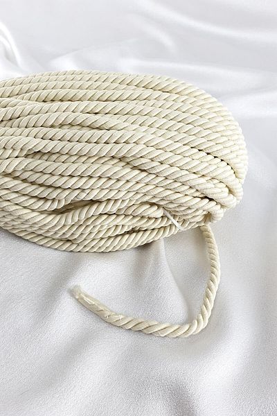 Hobigram Cord Rope Mat Cream Color 8 mm 20 Meters for Making Supla – Decorative Strip, Stylish Design – Decorative