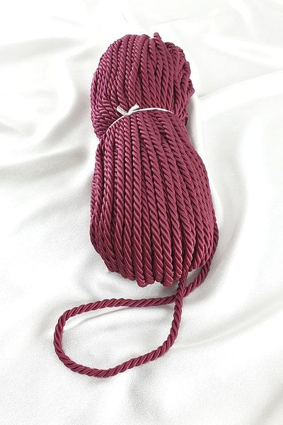 Hobigram Cord Rope for Making Supla Burgundy Color 8 mm 20 Meters – Decorative Ribbon, Stylish Design, Women's Accessory