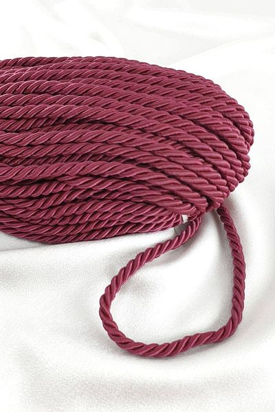Hobigram Cord Rope for Making Supla Burgundy Color 8 mm 20 Meters – Decorative Ribbon, Stylish Design, Women's Accessory