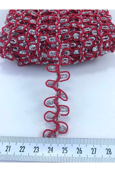 Hobigram 5 Meters Red Silver Double Row Zigzag Water Stone for Decoration Packaging Edge Ornament – Decorative Strip