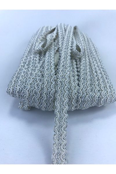 Hobigram Cream Silver Edged Decorative Ribbon 5 Meters for Packaging Ornament Edge Ornament – Decorative Ribbon