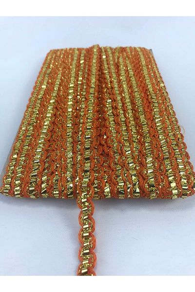 Hobigram 5 Yards Orange Gold Detailed Zigzag Water Stone for Packaging Ornament Edge Ornament – Decorative Ribbon – De