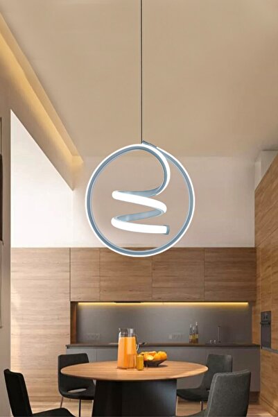 RSCOLLECTIONS Modern Tekli Sarkıt Led Avize Antre , Oda Helezon Ledli Avize