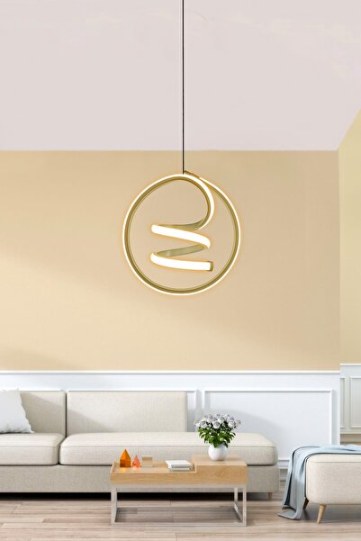 RSCOLLECTIONS Modern Tekli Sarkıt Led Avize Antre  Oda Helezon 3 Renk Ledli Avize