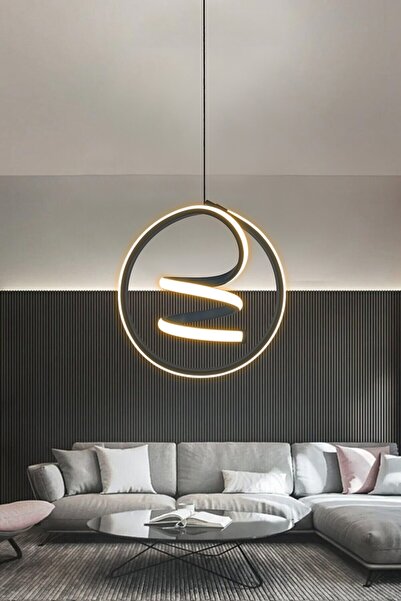 RSCOLLECTIONS Modern Tekli Sarkıt Led Avize Antre , Oda Helezon Ledli Avize