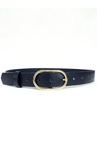 Kemerix 100% Genuine Leather Women's Belt with Gold Buckle