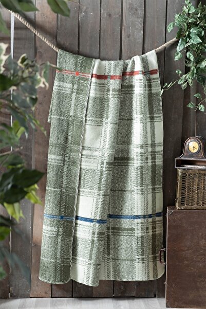 Sarev Helge Yeşil Çift Kişilik Pamuklu Battaniye