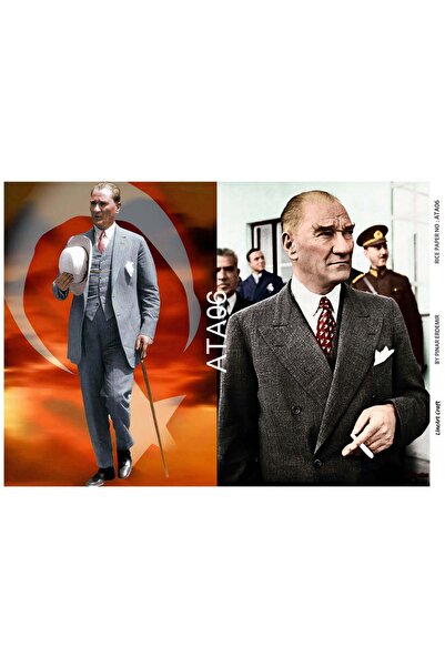 LİNEART Atatürk Deseni Pirinç Dekopaj Kağıdı Ata06