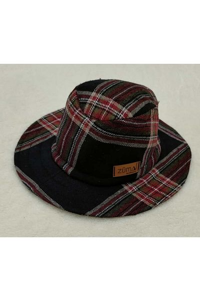 ZÜMAL Unisex Plaid Fabric Fedora Hat