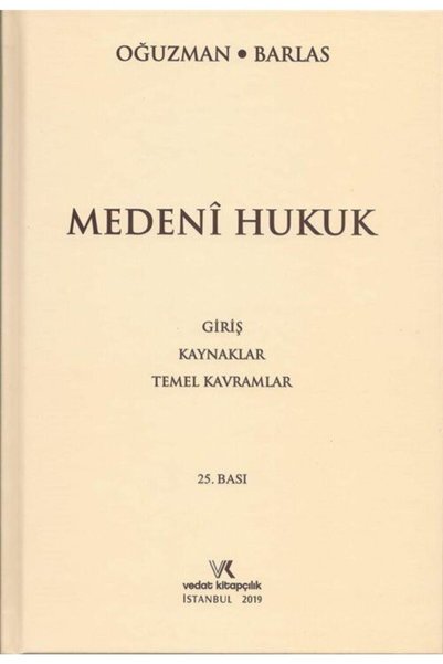 Vedat Kitapçılık Medeni Hukuk & Giriş-kaynaklar-temel Kavramlar