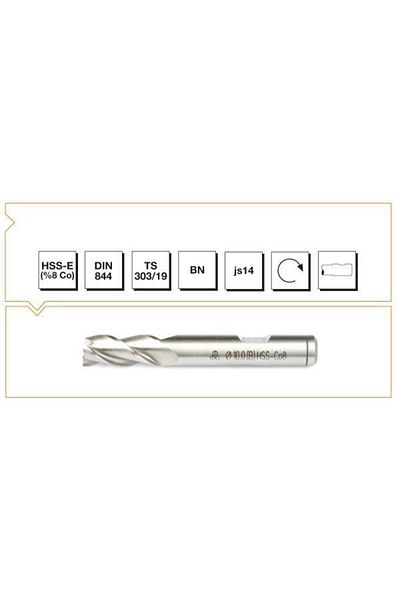 İzeltaş Machine Tool B00276180900 Hss - E (8%Co) Din 844 Bn End Mill - Short 9 Mm, 1 Piece