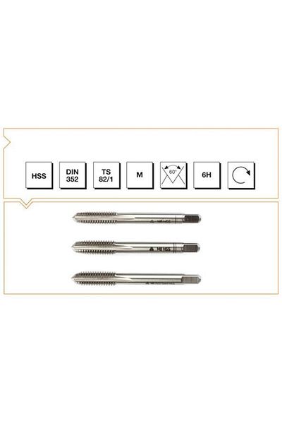 İzeltaş Machine Tool B00100041000 Hss Dın 352 Normal Screw 3 Piece Set Manual M10