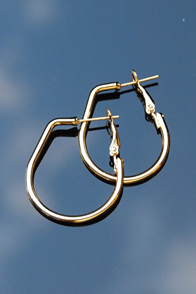 Rua Jewelry أقراط مشبكية على شكل أنبوب ذهبي اللون 2 مم Y3cm / G2.5cm