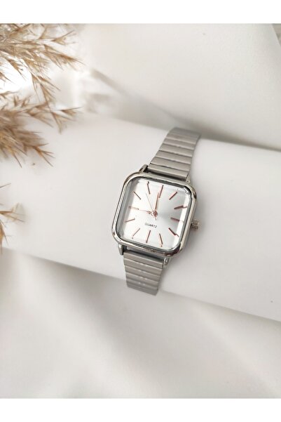 CANROSE Vintage Square Metal Silver Women's Watch