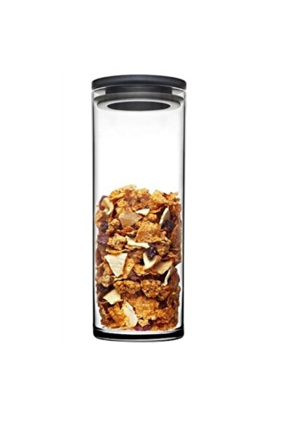 Paşabahçe Gray 2-Piece Vacuum Glass Jar and Food Storage Container - 1230 Cc