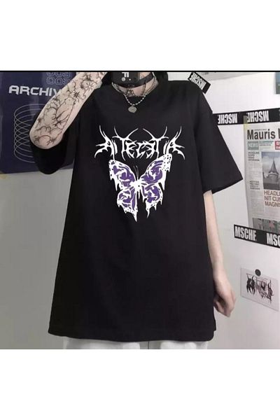 Köstebek Μπλουζάκι Unisex Gloomy Butterfly Black