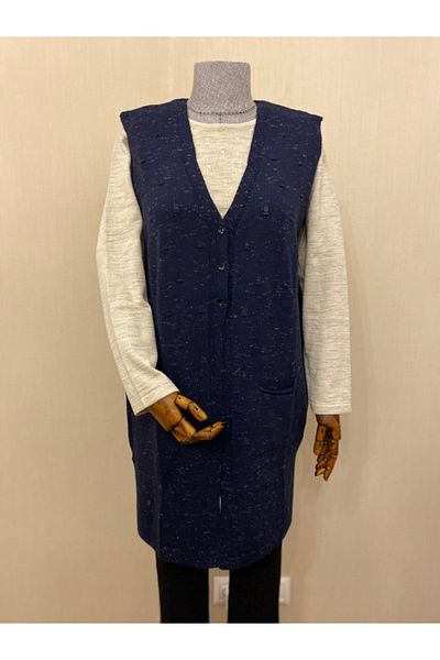 TEK Seasonal Knitwear Mother Vest / Navy Blue