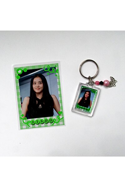 Güneş Kırtasiye مجموعة بطاقات الصور لسلسلة المفاتيح Blackpink Jisoo