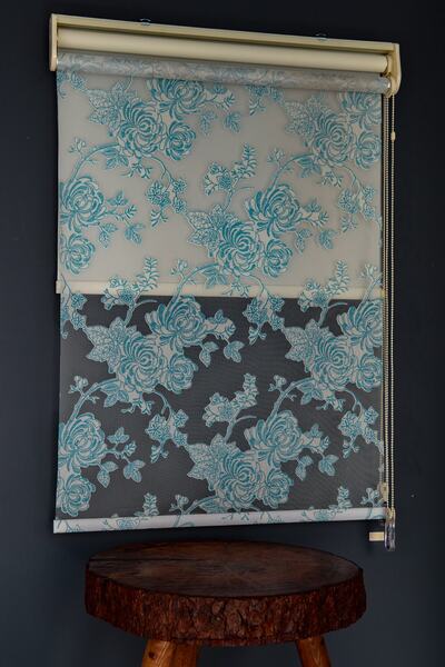 HLMSTOR Çift Mekanizmalı Tül Stor Perde Bo-122 Özel Üretim,alüminyum Kasalı