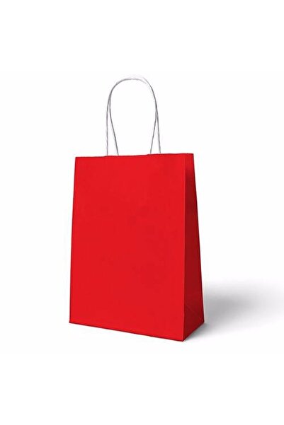 Mini Parti ميني بارتي ستور 32x40 حقيبة بمقبض ملتوي 10 قطع باللون الأحمر