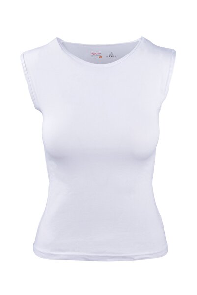 BSM Women's White Modal Cotton Bottoming Sleeve Tank Top