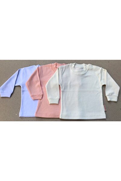 bebedino Long Sleeve Baby Top (PACK OF 3) (WHITE, SALMON, CREAM) 0-24 Months