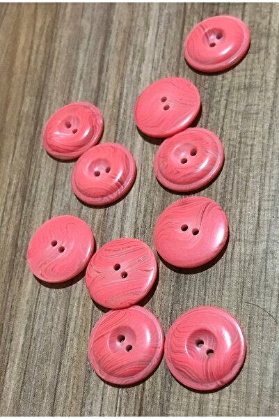 Öztürk Grained Polyester Cardigan Vest Button. 2cm. Pack of 10 Pomegranate fl...