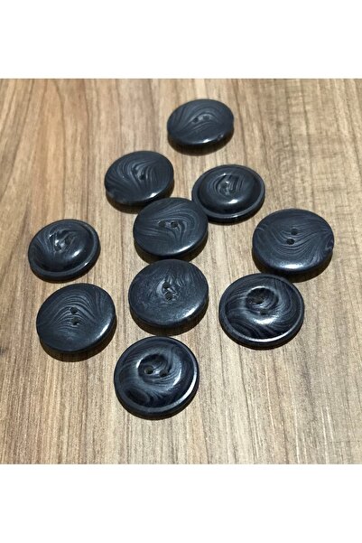 Öztürk Grained Polyester Cardigan Vest Button. 2cm. Pack of 10 Dark Navyblue.