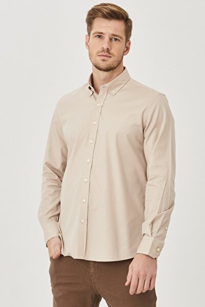 AC&Co / Altınyıldız Classics Ανδρικό πουκάμισο Gabardine με γιακά με στενή κο...