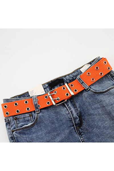 Köstebek Πορτοκαλί ζώνη από καμβά με τετράγωνη πόρπη