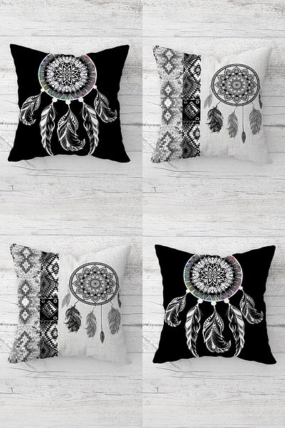 on the clouds Dream Catcher Dream Catcher Patterned Concealed Zippered Throw Pillow Cover Seat Pillow Cover Set (4pcs)