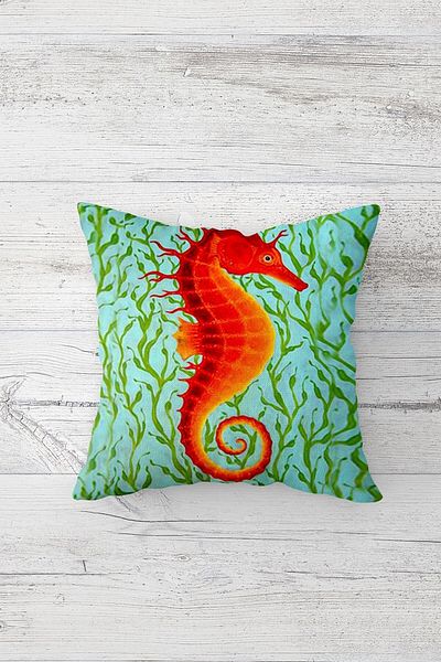 on the clouds Sea Horse Pattern Hidden Zippered Throw Pillow Cover Sofa Pillow Case Set (4Pcs)
