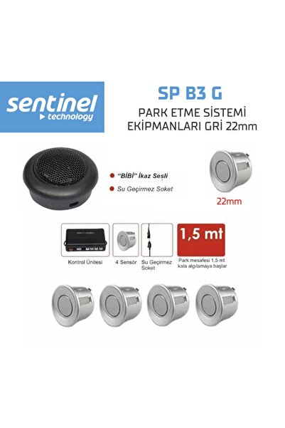 BTM OTOMOTİV Sentinel Ses Ikazlı Araç Park Sensörü Araç Park Asistanı Gri
