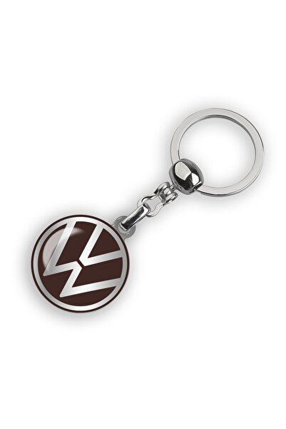 Modül Breloc metalic pentru chei de mașină cu logo Volkswagen maro-rosu - Log...