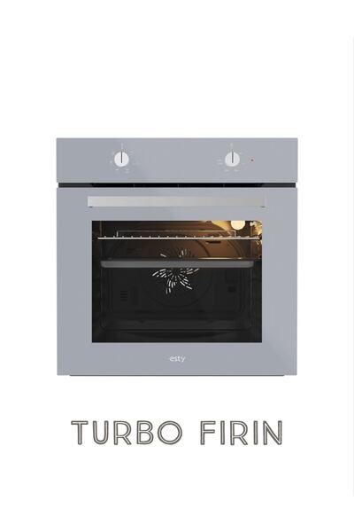 Silverline Esty Ankastre Gri Set Turbo Fırın-Dokunmatik Davlumbaz 6601 Turbo Fırın + 3480 Touchpanel