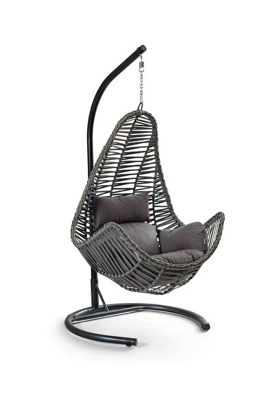 Eymense Zen Rattan Salıncak Gri Gri Oturum