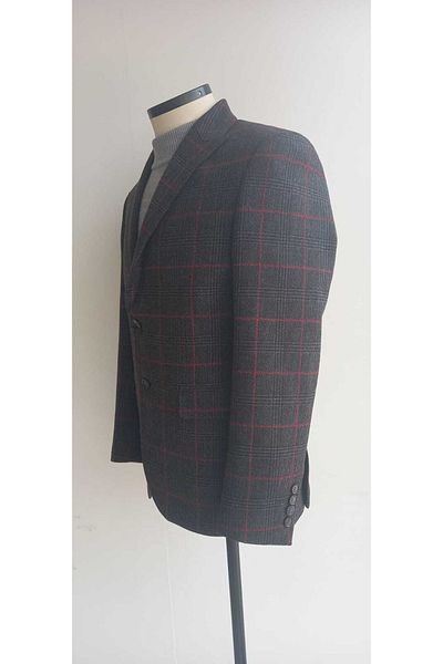 Asko Moda Men's Blazer Jacket - Sir, Wool Plaid and Lined