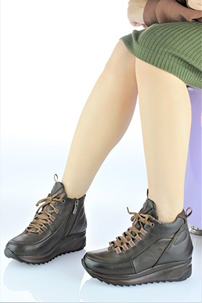 Mammamia Kadın Hakiki Deri Yürüyüş Özellikli Spor Bot