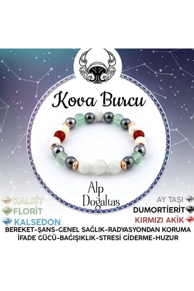 Alp Doğal Taş Kova Burcu Bilekliği