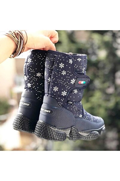 Pandalina Unisex Çocuk Botu Kaydırmaz Taban Içi Kürklü Cırtcırtlı