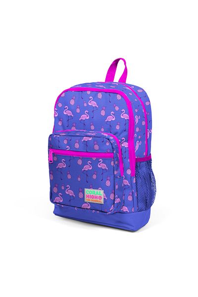 Yaygan Σχολικό σακίδιο πλάτης Coral High Kids Lavender Pink Flamingo με μοτίβο τεσσάρων θέσεων