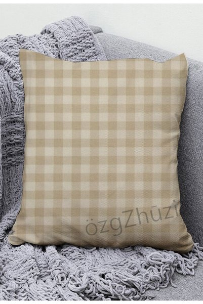 perlina home غطاء وسادة منقوش باللون البيج 40x40 سم