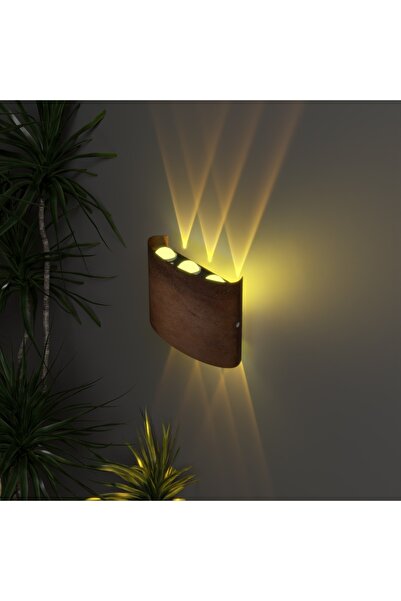 fullreyon Uranüs Eskitme Kasa Amber Işık Ledli Dekoratif Işık Süzmeli Iç Dış Mekan Modern Aplik