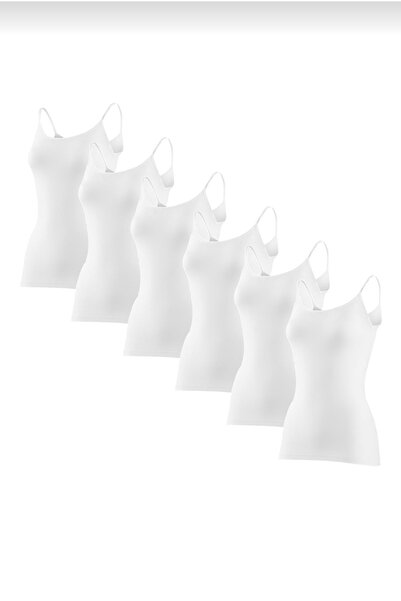 YILDIZ 2170 قميص داخلي بحبل من الليكرا باللون الأبيض مكون من 3 قطع