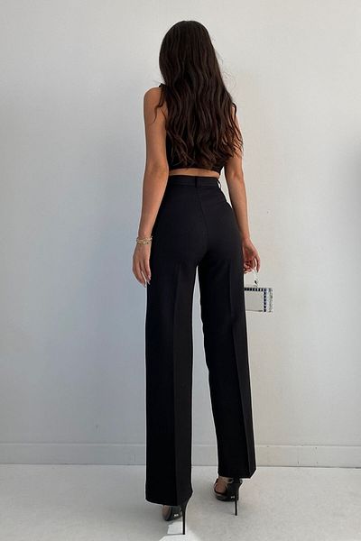 Ivy Clo Black High Waist Wide Leg Trousers