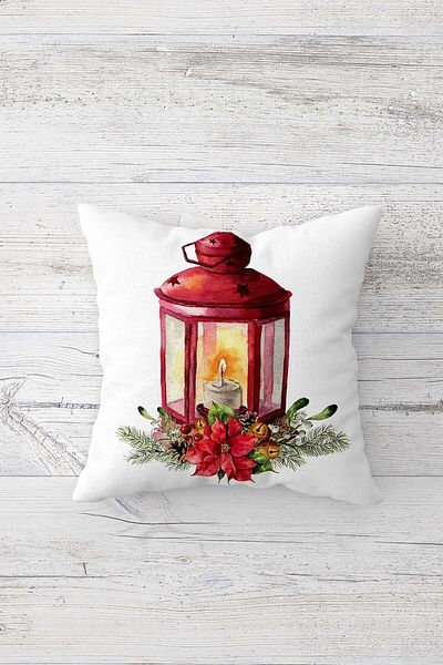 on the clouds Red Plaid New Year's Themed Hidden Zippered Throw Pillow Cover Sofa Pillow Cover Set (4pcs)