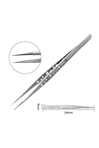 ELLEA NAIL قطعة واحدة من ملاقط الرموش المسطحة المصنوعة من الفولاذ المقاوم للص...